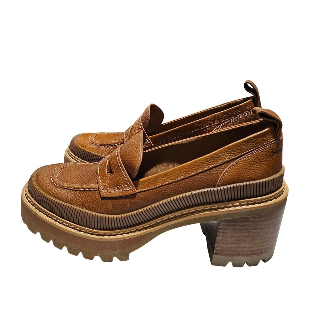 See by Chloé Tan Mahalia Loafers Block‎ Heel Women's Size 41EU 10.5US - Picture 4 of 12
